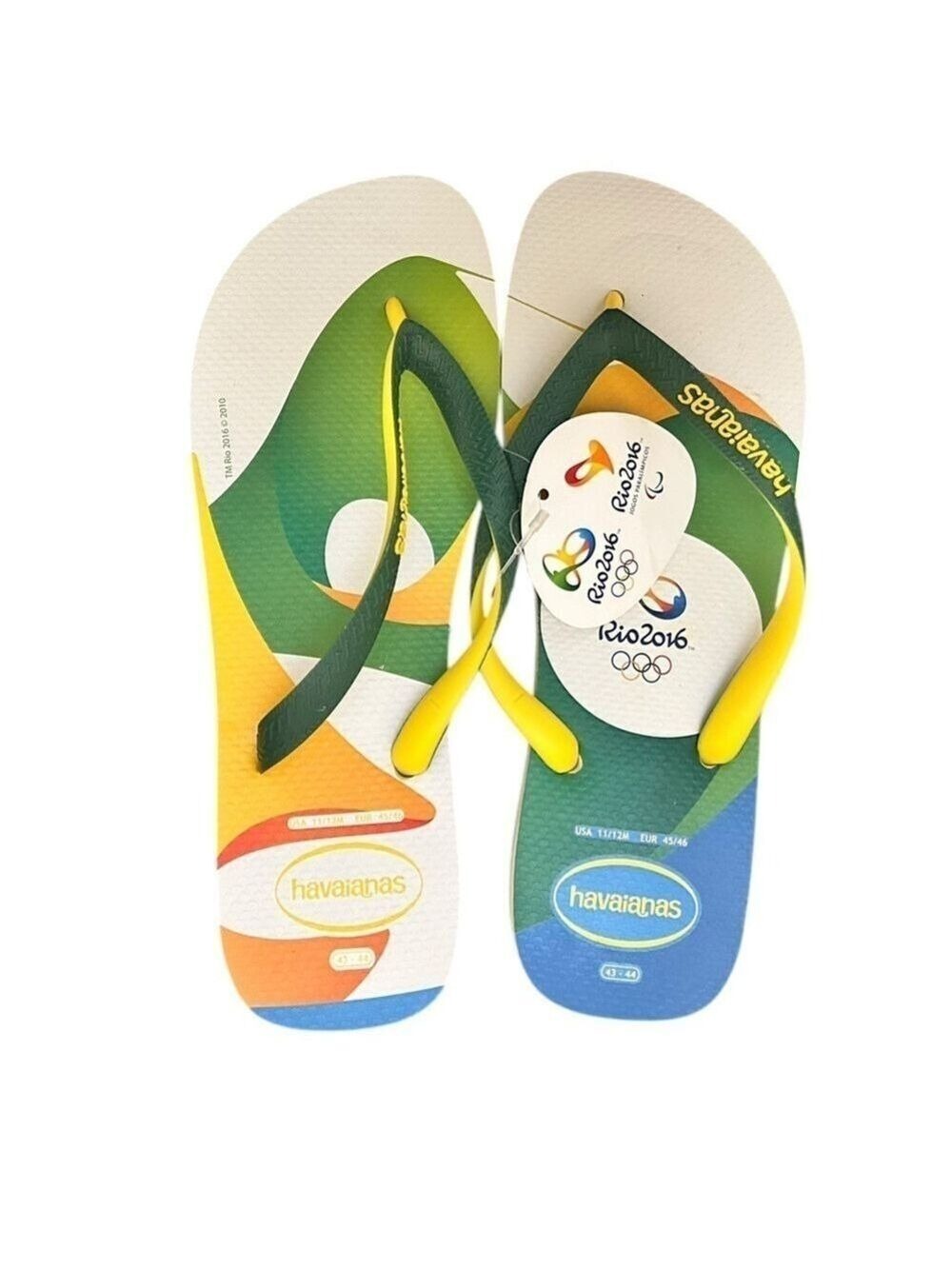Havaianas SLIM RIO 2016 Flip Flops 2016 Rio Olympics Colorful Brazil Men’s 11/12